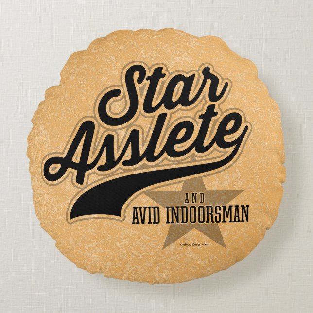 Cojín Redondo Pilar redondo del Star Asslete (Avid Indoorsman) (Anverso)