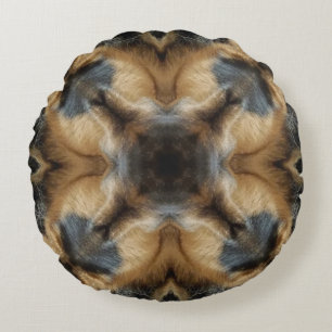 Cojín Redondo Pilar redondo diseñado por negro y marrón personal