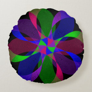 Cojín Redondo Pilar redondo geométrico híbrido 3D 2D