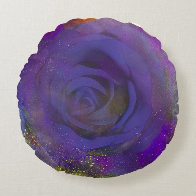 Cojín Redondo Pilar redondo místico medianoche Rosa (Anverso)