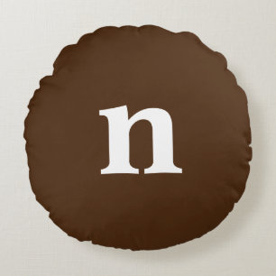 Cojín Redondo Pilar redondo monograma marrón
