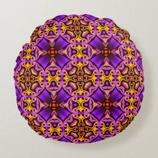 Cojín Redondo Pilar redondo morado y amarillo