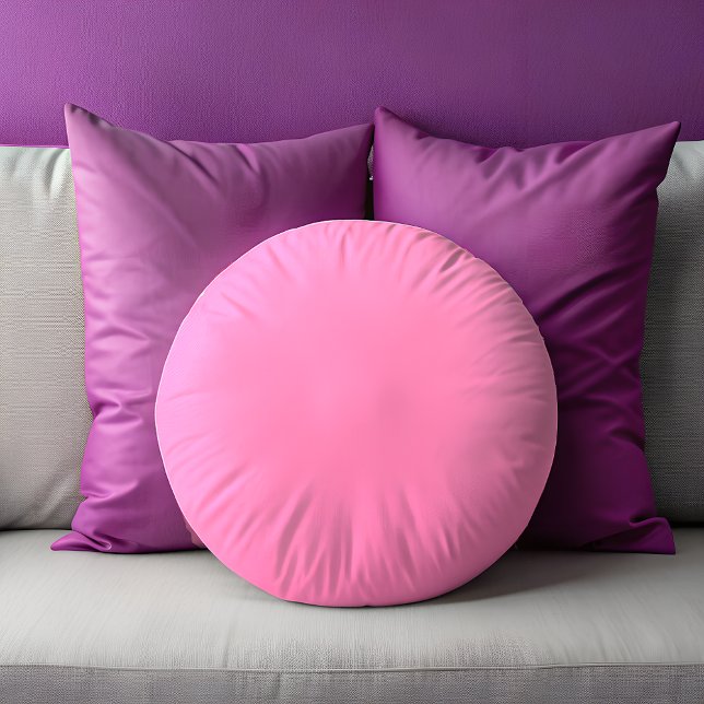Cojín Redondo Pilar redondo rosado (Pink Solid Round Pillow)