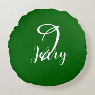 Cojín Redondo Pilar verde esmeralda personalizado