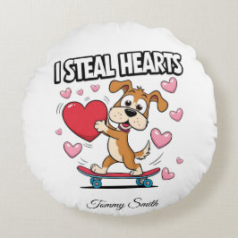 Cojín Redondo Pilares modernos de San Valentín para parejas