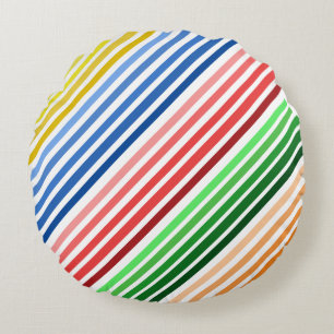 Cojín Redondo Pillow -5 Grupos de líneas coloreadas