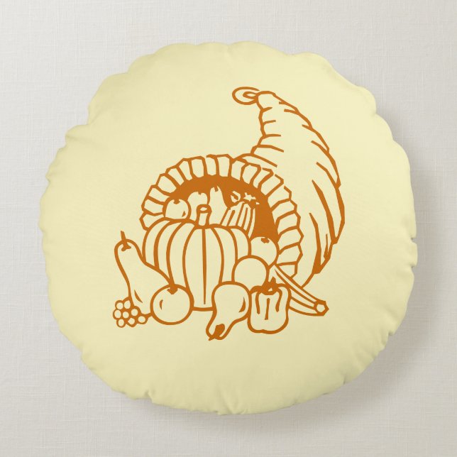 Cojín Redondo Pillow - Cuerno de Abundancia (Anverso)