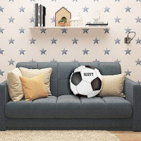 Pillow de bolas de fútbol blanco y negro personali