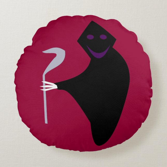 Cojín Redondo Pillow de Halloween de Grim Reaper (Anverso)