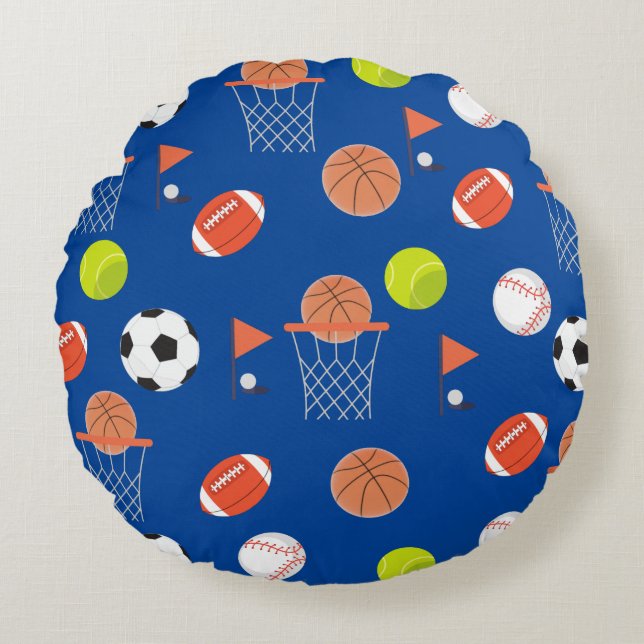 Cojín Redondo Pillow de la colección de bolas deportivas (Anverso)