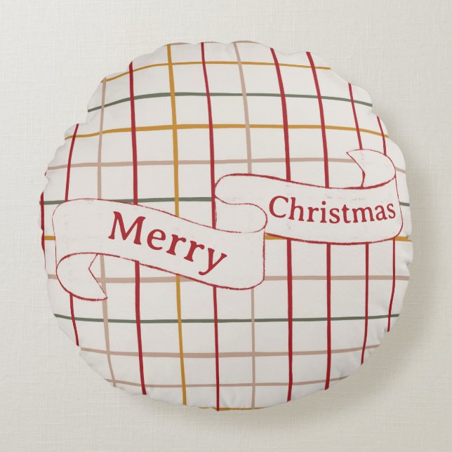 Cojín Redondo Pillow de Navidades redondos modernos - vacaciones (Anverso)