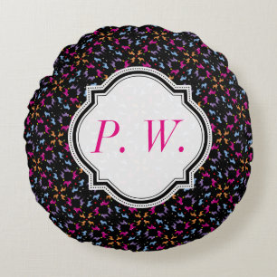 Cojín Redondo Pillow del Bulldog francés monogramado