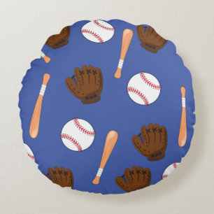Cojín Redondo Pillow del Deporte del Béisbol Azul