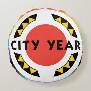 Cojín Redondo Pillow del Orgullo del Año de la Ciudad