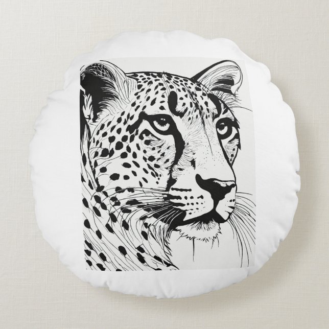 Cojín Redondo Pillow del tigre (Anverso)
