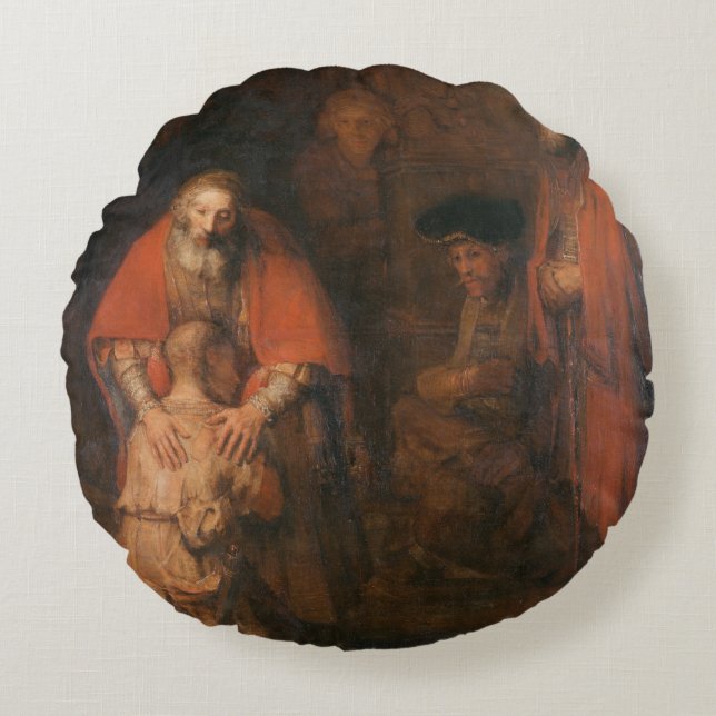Cojín Redondo Pillow El regreso del hijo pródigo Rembrandt (Anverso)