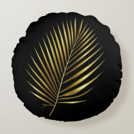 Cojín Redondo Pillow Golden Palm Frond Exotic Luxe Cushion