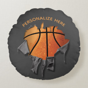 Cojín Redondo Pillow redonda de baloncesto desgarrado