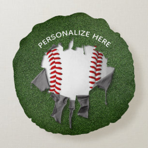 Cojín Redondo Pillow redonda de béisbol desgarrado