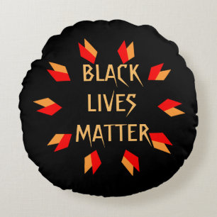 Cojín Redondo Pillow redonda de Black Lives Matter