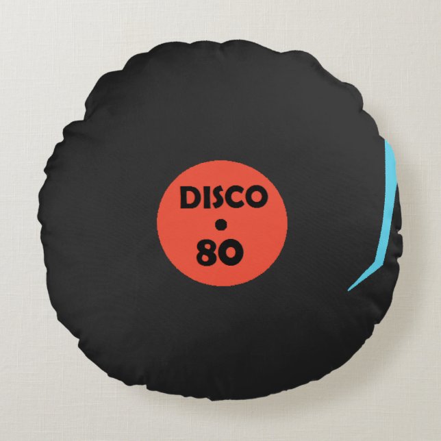 Cojín Redondo Pillow redonda de disco de disco de música disco d (Anverso)