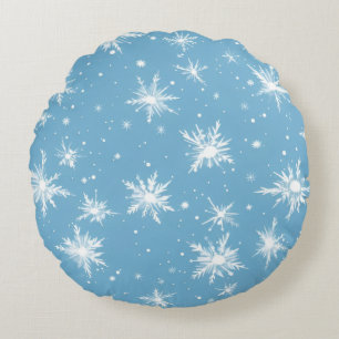 Cojín Redondo Pillow redonda un patrón de cristal de nieve