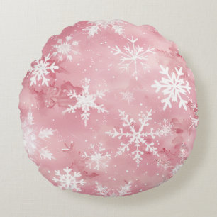 Cojín Redondo Pillow redonda un patrón de cristal de nieve