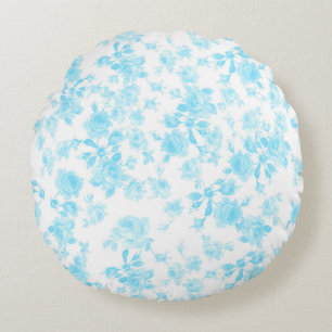 Cojín Redondo Pillow Saint Colette June Rosas capri azul