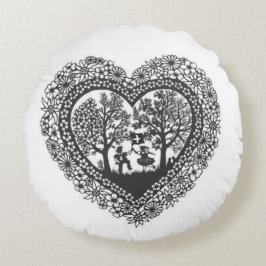 Cojín Redondo Pillow Scherenschnitte suizo