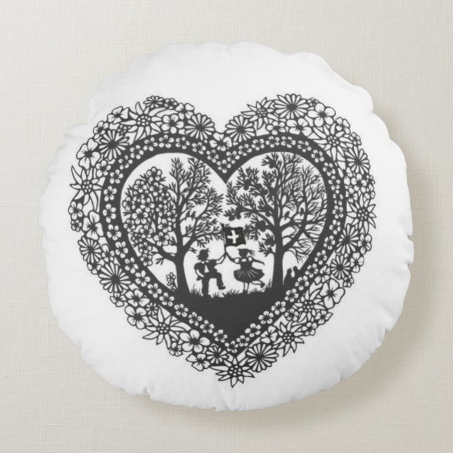 Cojín Redondo Pillow Scherenschnitte suizo (Anverso)