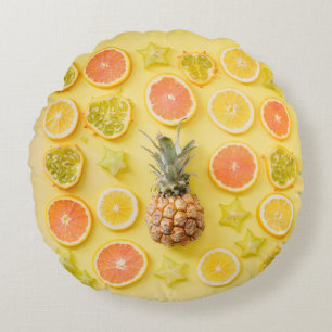 Cojín Redondo Piña rodeada de cítricos
