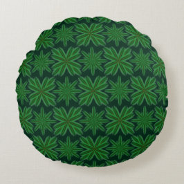 Cojín Redondo Pine Snowflakes Forest Round Pillow