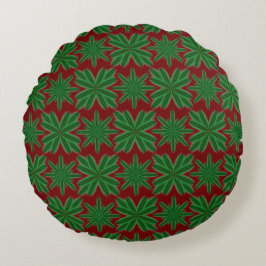 Cojín Redondo Pine Snowflakes Garnet Round Pillow
