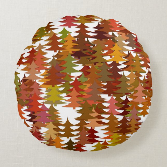 Cojín Redondo Pine Trees (Anverso)