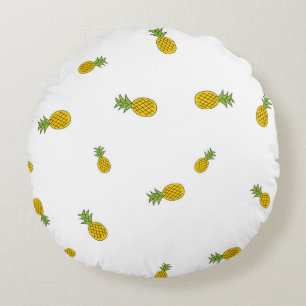 Cojín Redondo Pineapple lindo fondo de patrón sin costura. Vinta