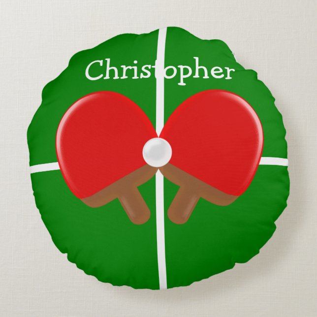 Cojín Redondo Ping-pong de encargo (Reverso)