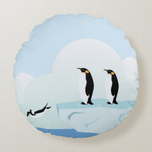 Cojín Redondo Pingüinos