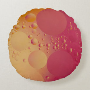 Cojín Redondo Pink and orange bubble digital