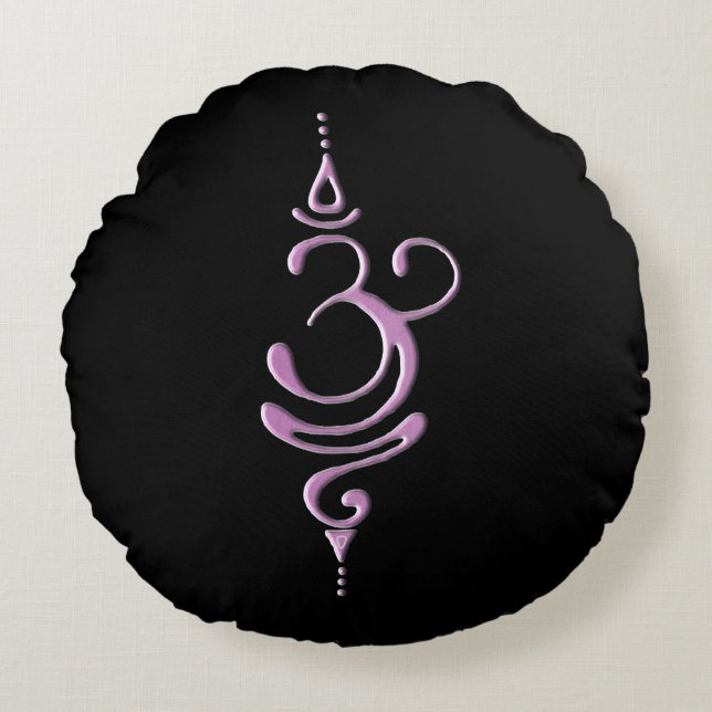 Cojín Redondo Pink Breathe  (Anverso)