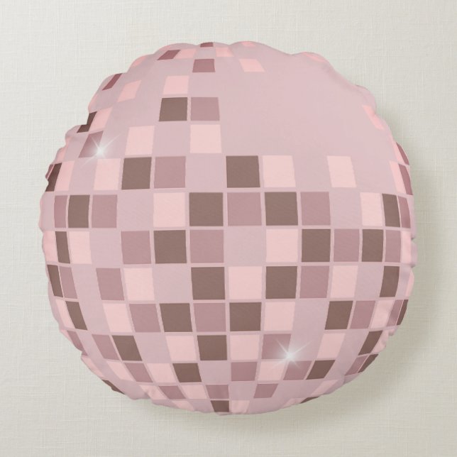 Cojín Redondo Pink Disco Boogie (Anverso)