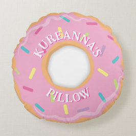 Cojín Redondo Pink Donut Chef, Cook or Baker Christmas