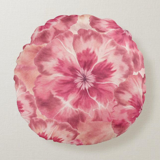 Cojín Redondo Pink Floral Coquette (Anverso)