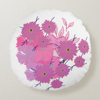 Cojín Redondo Pink Flower Couch Pillow