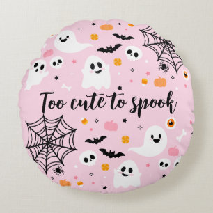 Cojín Redondo Pink Halloween Ghost Decorations