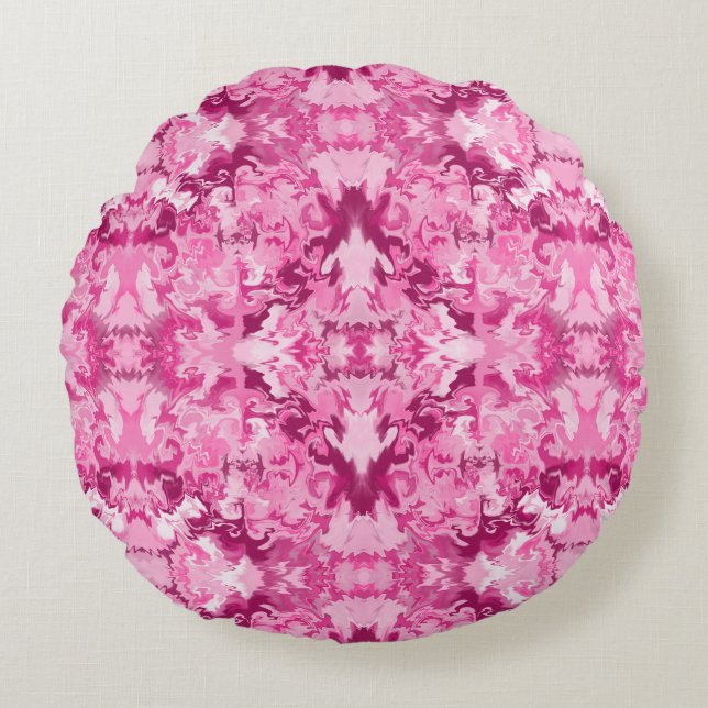 Cojín Redondo Pink on Pinks Swirls (Anverso)