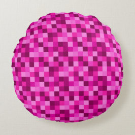 Cojín Redondo Pink Pixels Stylish Throw Pillow Minecraft Design