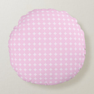 Cojín Redondo Pink Polka Dot Baby Girl Nursery Throw Pillow