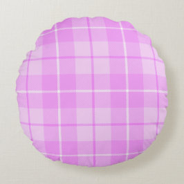 Cojín Redondo Pink Tartan Plaid