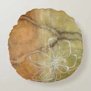 Cojín Redondo Pintura abstracta de la silueta en fondo del