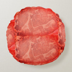 Cojín Redondo Pintura de arte rock de Namibia África